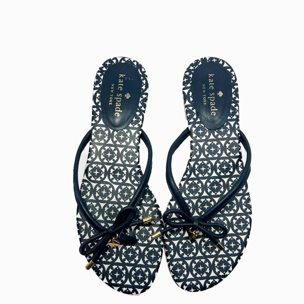 Kate Spade Navy Blue Mystic Patterned Women's Sandals size 7 - Picture 4 of 9